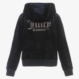 Juicy Couture-هودي مخملي أزرق فاخر للبنات | Childrensalon Outlet