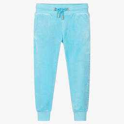 Juicy Couture-Girls Blue Velour Joggers | Childrensalon Outlet