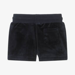 Juicy Couture-Girls Blue Velour Shorts | Childrensalon Outlet
