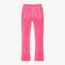 Juicy Couture-Girls Bright Pink Flared Velour Joggers | Childrensalon Outlet