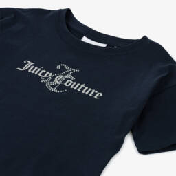 Juicy Couture-Girls Cozy Navy Boxy Tee | Childrensalon Outlet