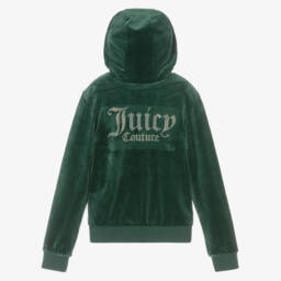 Juicy Couture-Изумрудный велюровый блестящий худи для девочек | Childrensalon Outlet