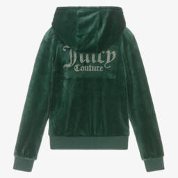 Juicy Couture-Изумрудный велюровый блестящий худи для девочек | Childrensalon Outlet