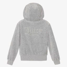 Juicy Couture-Girls Glam Grey Diamanté Hoodie | Childrensalon Outlet