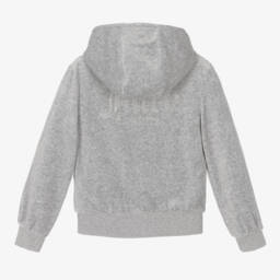 Juicy Couture-Girls Glam Grey Diamanté Hoodie | Childrensalon Outlet