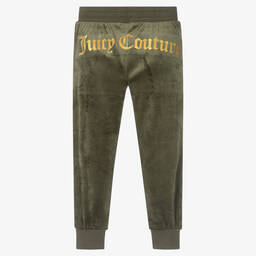 Juicy Couture-Girls Green Velour Joggers | Childrensalon Outlet