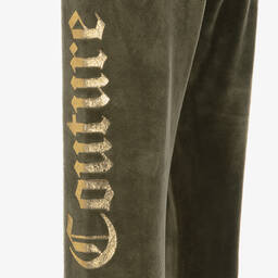 Juicy Couture-Girls Green Velour Leggings | Childrensalon Outlet