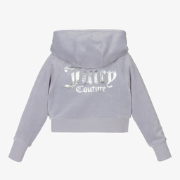 Juicy Couture-Girls Grey Velour Hoodie | Childrensalon Outlet