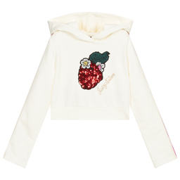 Juicy Couture-Girls Ivory Cotton Hoodie | Childrensalon Outlet