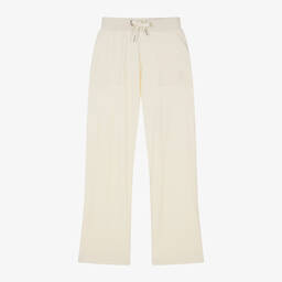 Juicy Couture-Girls Ivory Velour Joggers | Childrensalon Outlet