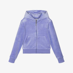 Juicy Couture-Girls Lilac Purple Velour Hooded Zip-Up Top | Childrensalon Outlet