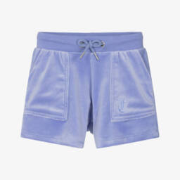 Juicy Couture-Girls Lilac Purple Velour Shorts with Embroidered Logo | Childrensalon Outlet