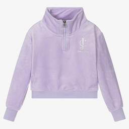 جوسي كوتور-Girls Lilac Velour Logo Top | Childrensalon Outlet