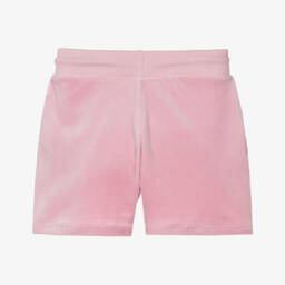 Juicy Couture-Girls Pastel Pink Velour Shorts with Embroidered Logo | Childrensalon Outlet