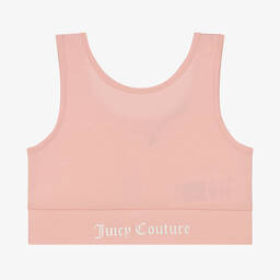 Juicy Couture-Girls Pink Cotton Racerback Crop Top | Childrensalon Outlet