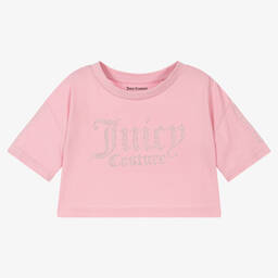 Juicy Couture-Girls Pink Diamanté T-Shirt | Childrensalon Outlet