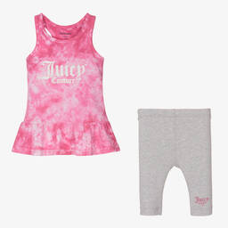 جوسي كوتور-Girls Pink & Grey Leggings Set | Childrensalon Outlet