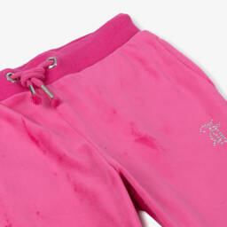 Juicy Couture-Girls Pink Velour Flared Pants | Childrensalon Outlet