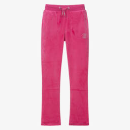 Juicy Couture-Girls Pink Velour Flared Pants | Childrensalon Outlet