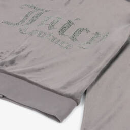 Juicy Couture-Блестящий велюровый худи угольного цвета для девочек | Childrensalon Outlet