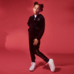 Juicy Couture-Мягкие черные велюровые брюки для девочек | Childrensalon Outlet