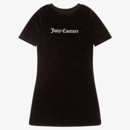 Juicy Couture-فستان مخملي أسود براق للبنات | Childrensalon Outlet
