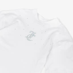 Juicy Couture-Girls White Cotton & Pink Velour Shorts Set | Childrensalon Outlet