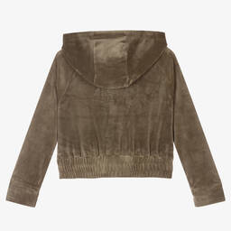 Juicy Couture-Green Logo Velour Hoodie | Childrensalon Outlet