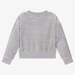 Juicy Couture-Grey Logo Velour Sweatshirt | Childrensalon Outlet