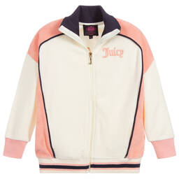 Juicy Couture-Ivory & Pink Zip-Up Top | Childrensalon Outlet