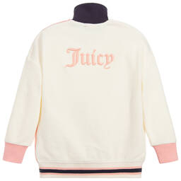 Juicy Couture-Ivory & Pink Zip-Up Top | Childrensalon Outlet