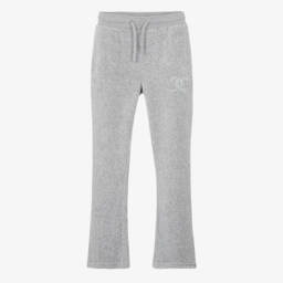 Juicy Couture-Teen Girls Flared Velour Grey Trousers | Childrensalon Outlet