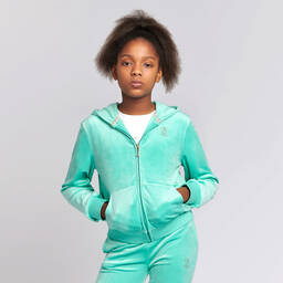 Juicy Couture-Teen Girls Green Velour Zip-Up Top | Childrensalon Outlet