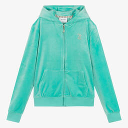 Juicy Couture-Teen Girls Green Velour Zip-Up Top | Childrensalon Outlet