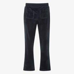 Juicy Couture-Teen Girls Navy Blue Flared Velour Joggers | Childrensalon Outlet