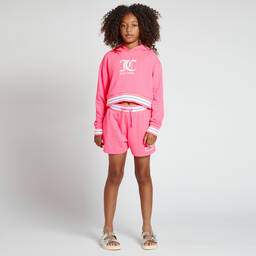 Juicy Couture-Teen Girls Neon Pink Cotton Logo Hoodie | Childrensalon Outlet