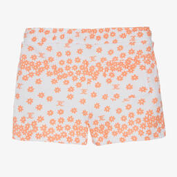 Juicy Couture-Бело-оранжевые шорты в цветочек | Childrensalon Outlet