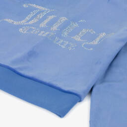 Juicy Couture-Велюровая синяя толстовка на молнии с капюшоном для девочек | Childrensalon Outlet