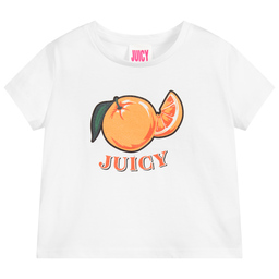 Juicy Couture-White Cotton T-Shirt | Childrensalon Outlet