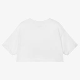 Juicy Couture-White Cropped Logo T-Shirt | Childrensalon Outlet