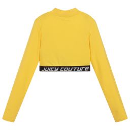 Juicy Couture-Yellow Cropped Logo Top | Childrensalon Outlet