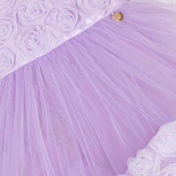 Junona-Baby Girls Lilac Purple Floral Tulle Dress | Childrensalon Outlet