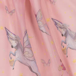 Junona-Baby Girls Pink Organza Unicorn Dress | Childrensalon Outlet