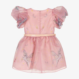 Junona-Baby Girls Pink Organza Unicorn Dress | Childrensalon Outlet