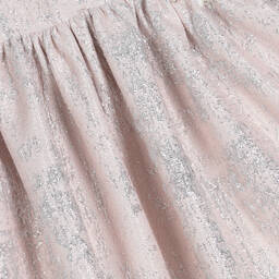 Junona-Baby Girls Pink & Silver Jacquard Bow Dress | Childrensalon Outlet