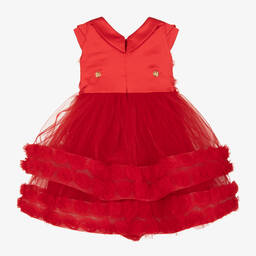 Junona-Baby Girls Red Tulle Rose Dress | Childrensalon Outlet