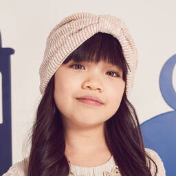Junona-Beige & Pink Sequinned Turban | Childrensalon Outlet