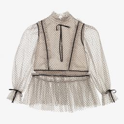 Junona-بلوز تول لون بيج للبنات | Childrensalon Outlet