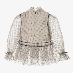 Junona-بلوز تول لون بيج للبنات | Childrensalon Outlet