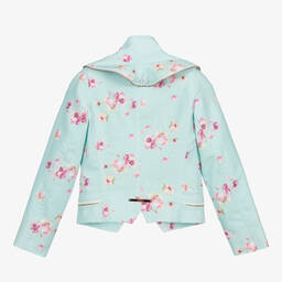 Junona-Голубая хлопковая куртка с цветочным рисунком | Childrensalon Outlet